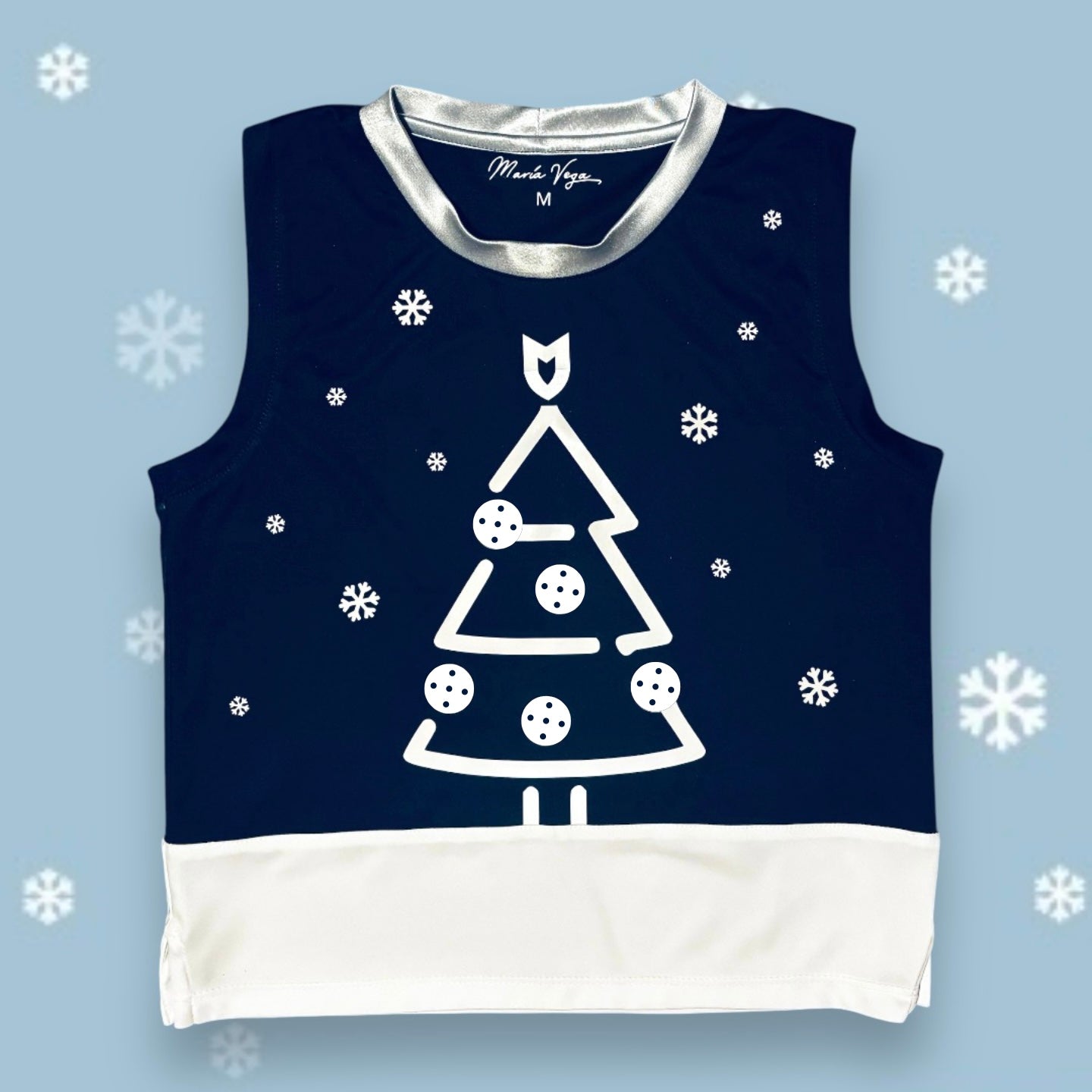 The Xmas Shirt (Sleeveless) (Midnight Blue/White/Silver)