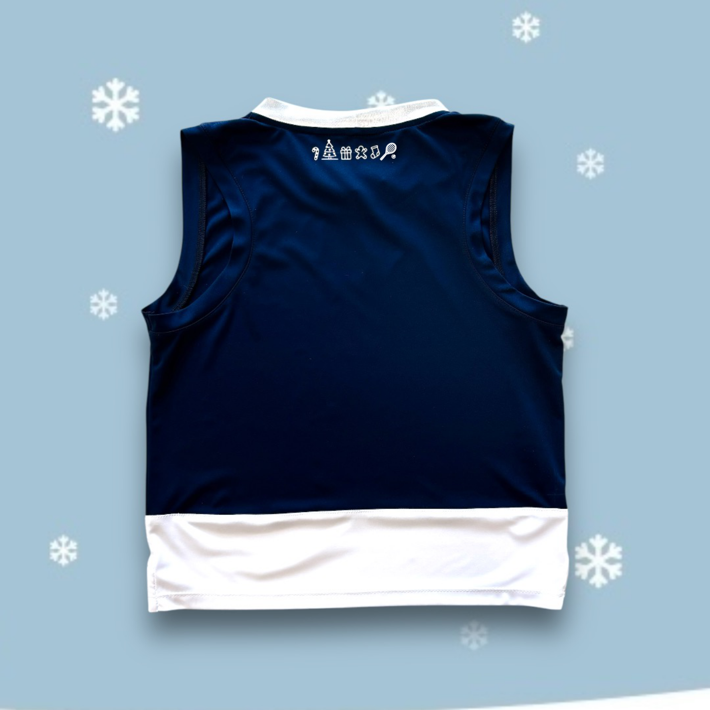 The Xmas Shirt (Sleeveless) (Midnight Blue/White/Silver)