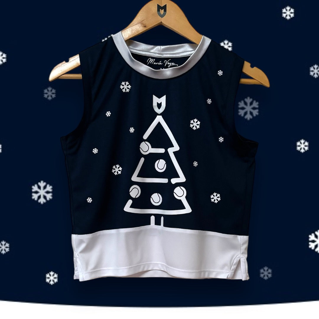 The Xmas Shirt (Sleeveless) (Midnight Blue/White/Silver)