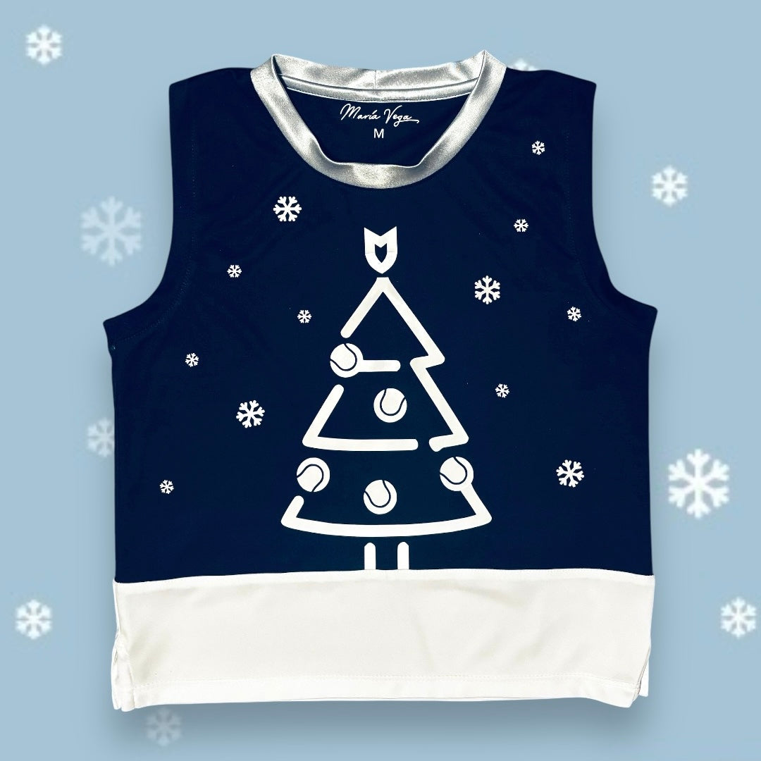 The Xmas Shirt (Sleeveless) (Midnight Blue/White/Silver)